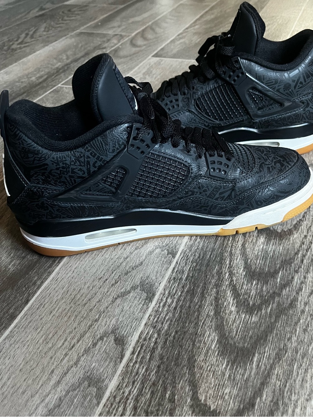 Jordan 4 Retro Laser black gum men’s size 11 - Picture 4 of 5